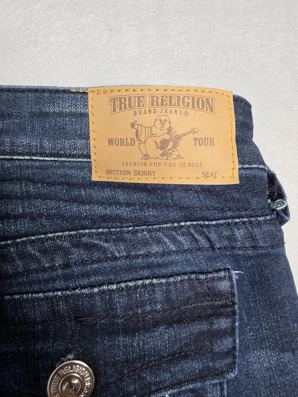 True Religion Men's Dark Indigo Moto Skinny Jeans Size 32 NWT